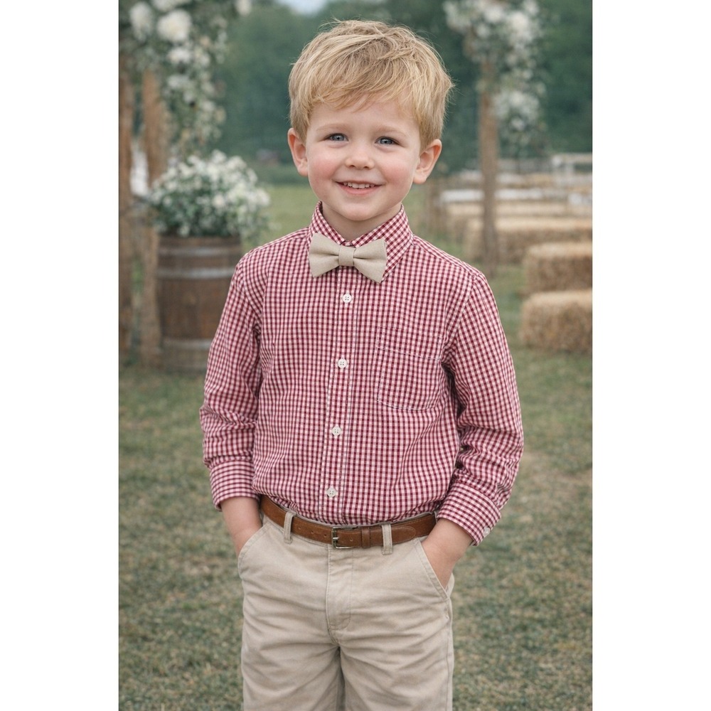 Oscar De La Renta Shirt Boy 6 Red White Gingham